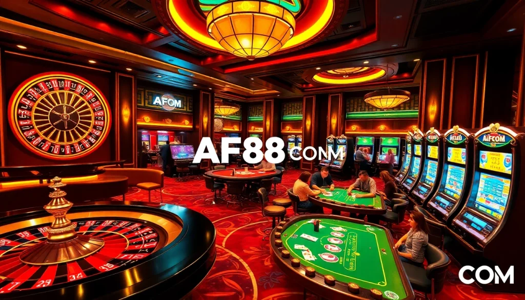 Engage in thrilling gameplay at AF88 COM's luxurious casino with roulette and poker.