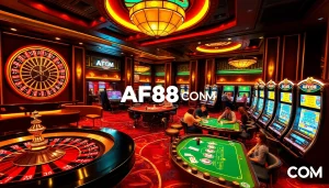 Engage in thrilling gameplay at AF88 COM's luxurious casino with roulette and poker.