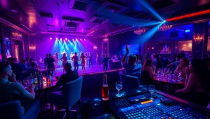 Experience the vibrant nightlife at Club SXM with stunning dancers and luxurious VIP tables.