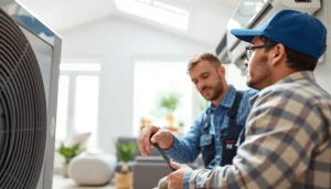 HVAC repair in Pound Ridge: technician meticulously servicing an air conditioning unit.