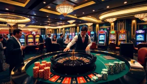 Experience the luxury of Clube VIP HHBET with exclusive bonuses at a glamorous casino scene.