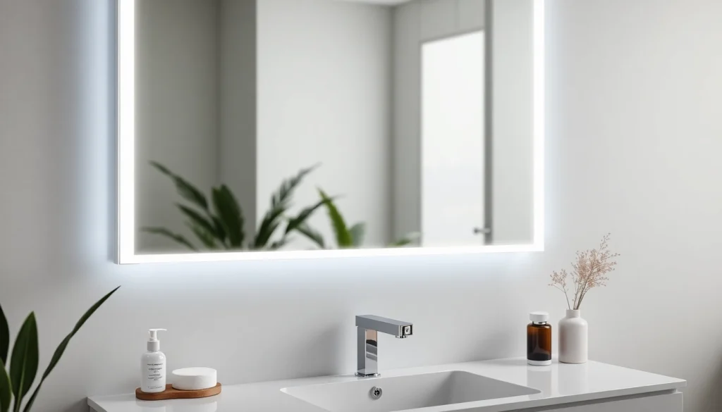 Erleben Sie sonni badspiegel mit elegantem Design und integrierter LED-Beleuchtung.