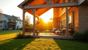 Porch Installation in Spotsylvania, VA featuring a beautifully designed wooden structure with inviting outdoor furniture.