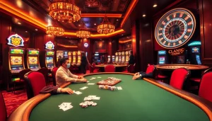 High-stakes poker action at https://xoixoai.com/ with vibrant casino atmosphere and luxury decor.