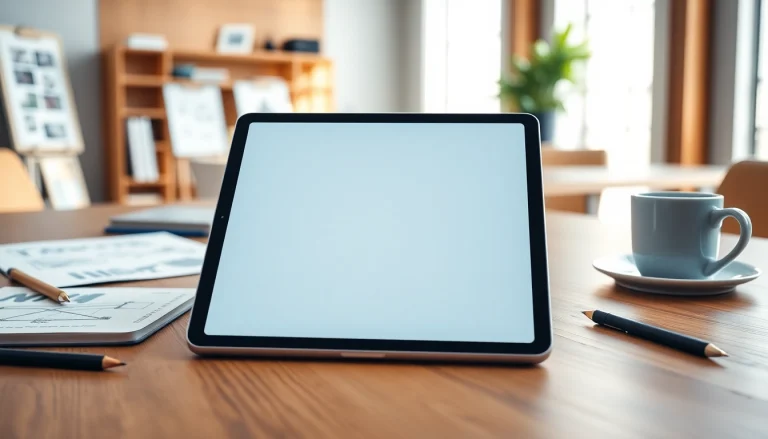 Un iPad Pro 11 pulgadas en una oficina moderna, resaltando su elegancia y funcionalidad.