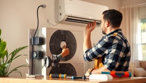 Expert HVAC technician delivering hvac repair pound ridge services in a bright home environment.