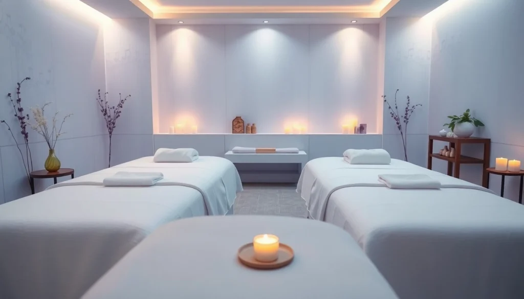 Luxurious 출장안마 setting featuring serene massage room with soft lighting and calming elements.