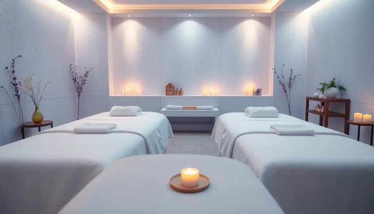 Luxurious 출장안마 setting featuring serene massage room with soft lighting and calming elements.