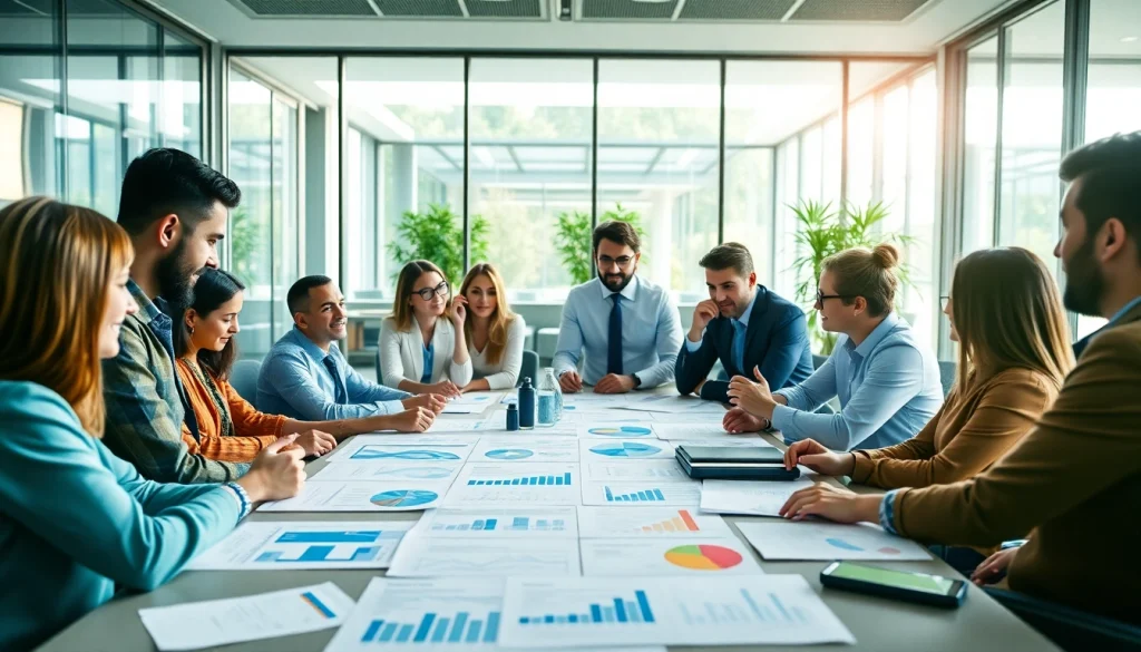 Discussing growth strategy trends in a professional meeting environment with diverse team members.