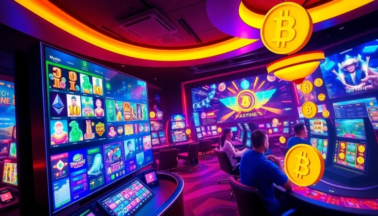 Explore the best crypto casinos with vibrant gaming interfaces and digital currency excitement.