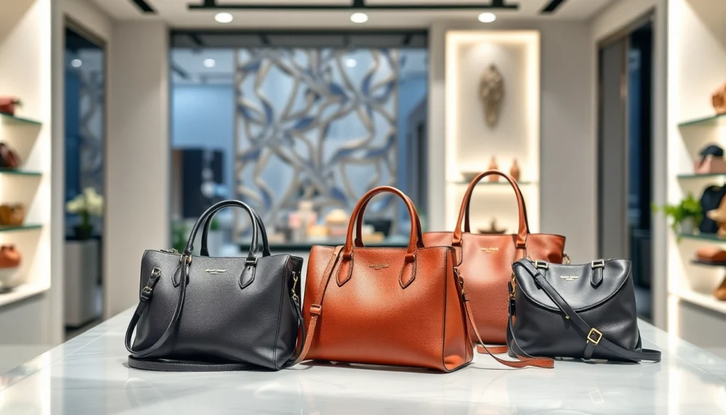 레플리카쇼핑몰에서 고품질 명품 가방을 전시한 사진