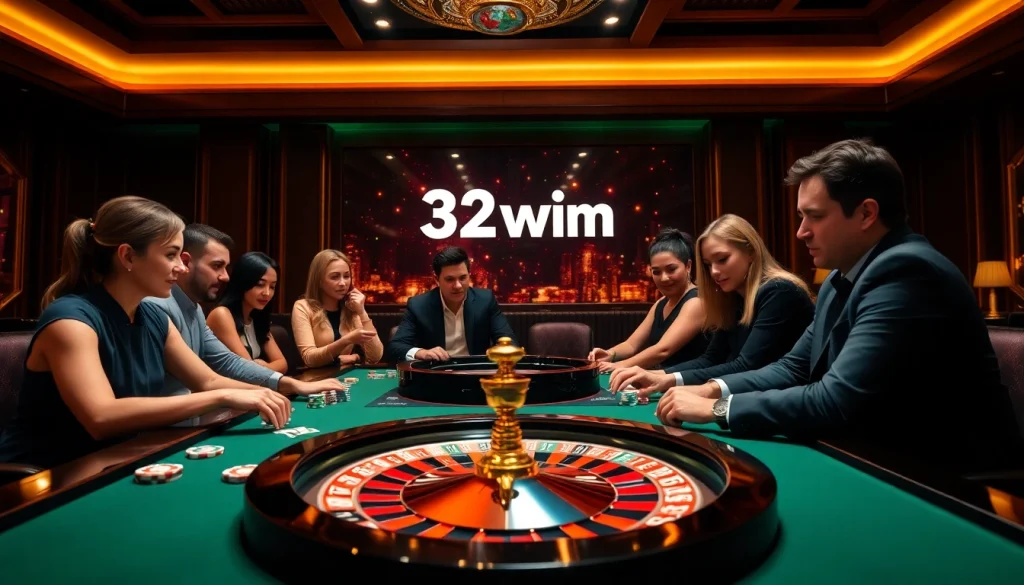 Engage with exciting gaming at 32win.com's vibrant casino atmosphere featuring poker and roulette.