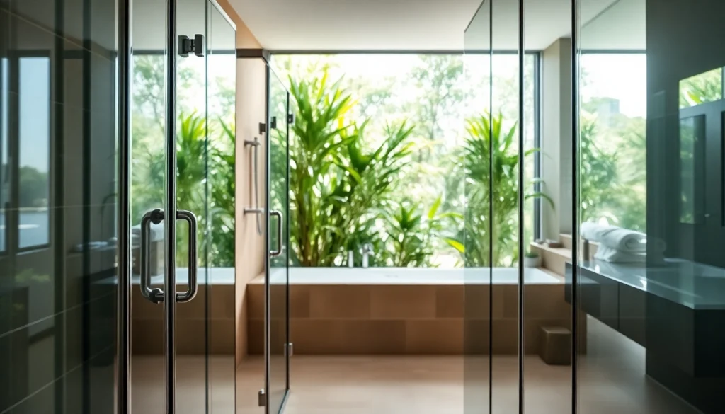 Showcase of stylish shower doors uk in a contemporary bathroom with elegant fixtures.