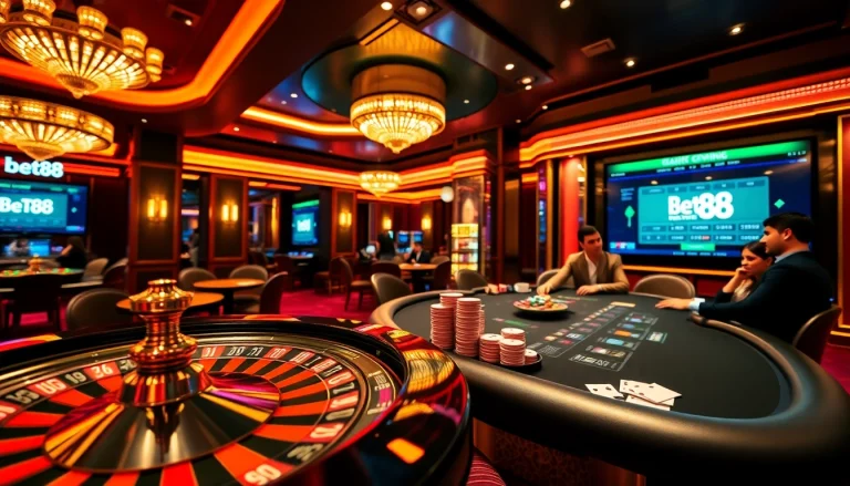 Engaging players at Bet88 enjoy exciting casino games with vibrant, professional aesthetics.