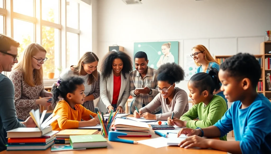 Engaging classroom scene showcasing educators fostering education equity and collaboration.