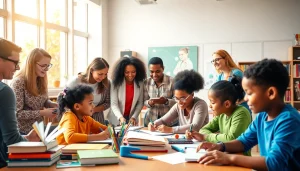 Engaging classroom scene showcasing educators fostering education equity and collaboration.