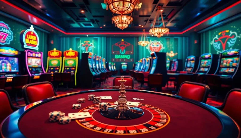 Engage with the exciting link alternatif onicplay while enjoying a luxurious casino atmosphere filled with slot machines and poker tables.