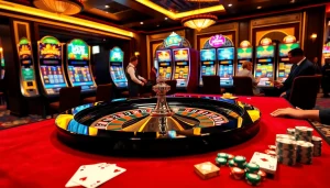 Experience the thrill of winning at the roulette table in this vivid casino scene from https:/sc88.bz/.