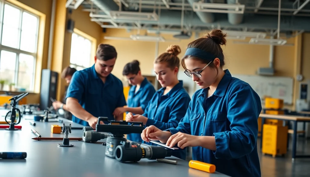 Students at trade schools in Southern California developing skills with modern equipment.