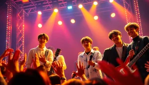 BTS members perform passionately on stage, showcasing their energy and dynamic presence.