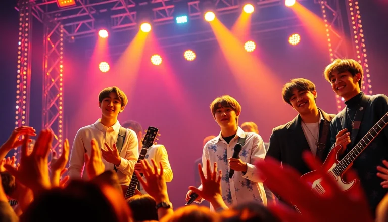 BTS members perform passionately on stage, showcasing their energy and dynamic presence.