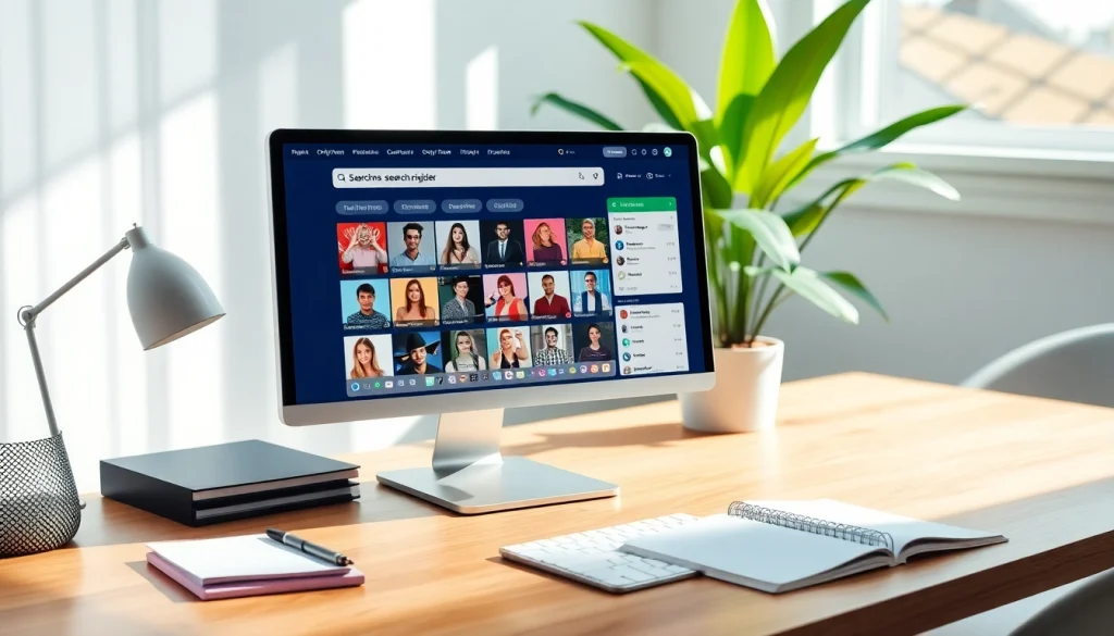 Best OnlyFans finder in 2025 showcased on a sleek computer screen in a modern workspace.