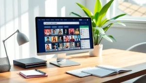 Best OnlyFans finder in 2025 showcased on a sleek computer screen in a modern workspace.