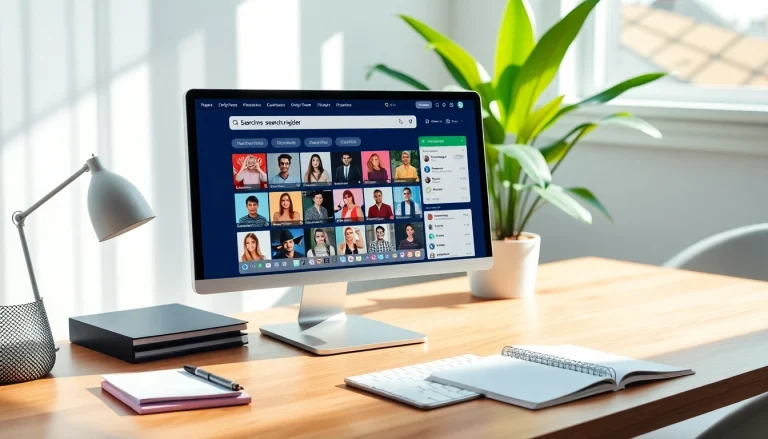 Best OnlyFans finder in 2025 showcased on a sleek computer screen in a modern workspace.