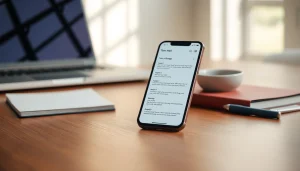 Explore the user-friendly features of the temp mail app interface on a smartphone.