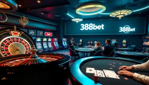 Engage with thrilling action at 388bet in a luxurious casino setting.