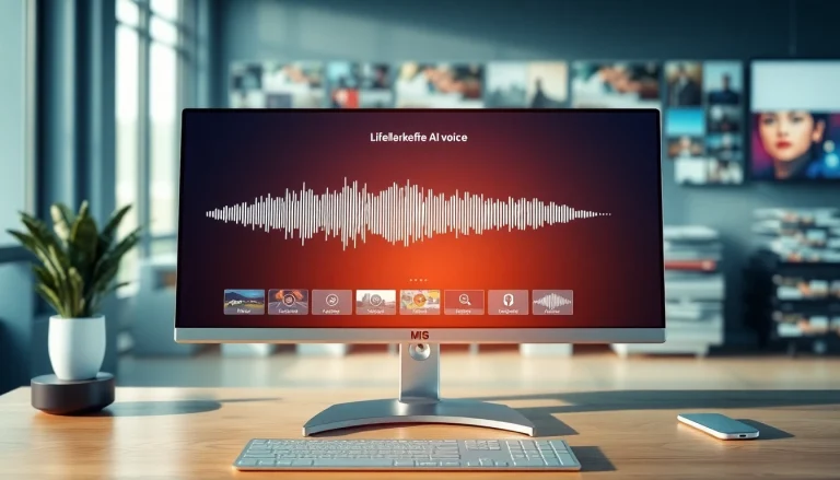 Use AI Voice technology showcased in a modern interface for innovative sound applications.