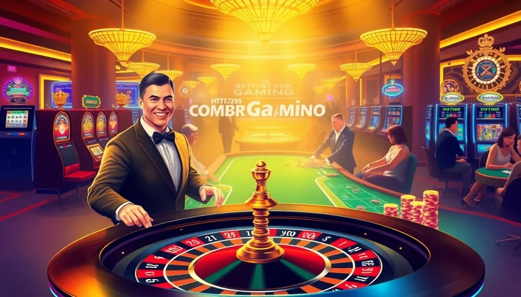 Experience thrilling online gambling at https://rr88me.com/ with vibrant casino visuals featuring roulette tables and excited players.
