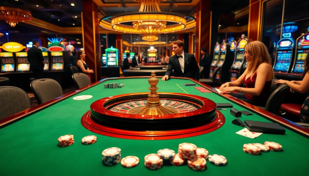 Immerse in a luxurious casino atmosphere with vibrant tables and exciting games like rik vip roulette.