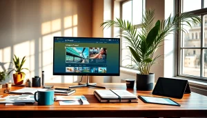 Image to prompt generator interface displayed on a modern workspace desk.