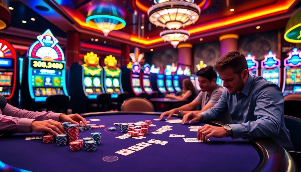 Engage in the exciting poker atmosphere at https://whycazino.com/ with vibrant chips and cards.