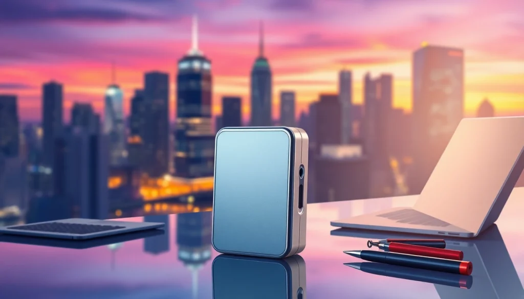 Freelock - modernes Gerät in urbaner Umgebung, das technologische Innovation symbolisiert.