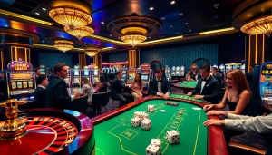 Players enjoying thrilling games at kubet's elegant casino tables full of excitement and high stakes.