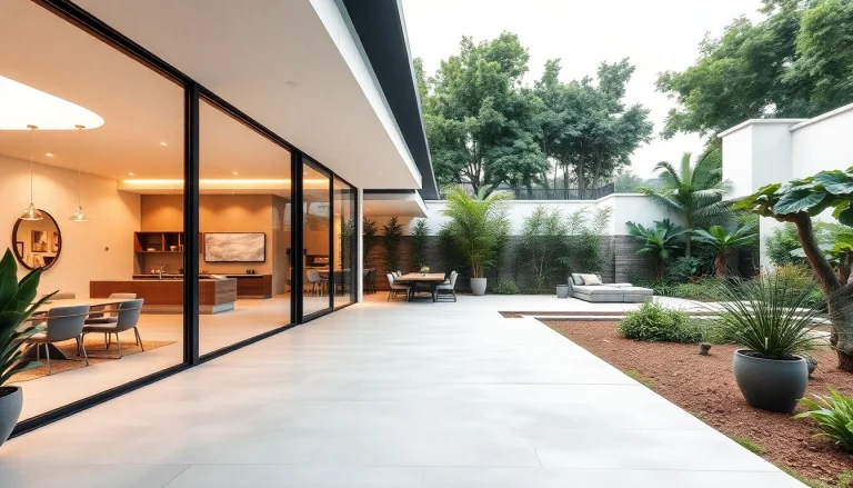 Stunning contemporary home expansion showcasing modern glass architecture and lush outdoor space.