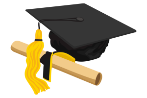 graduation-item-graduation-hat-and-graduation-certificate-roll-free-png