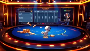 Engage with the thrilling world of online gambling at https://777vipbr.app/ featuring a high-tech poker table and exciting visuals.