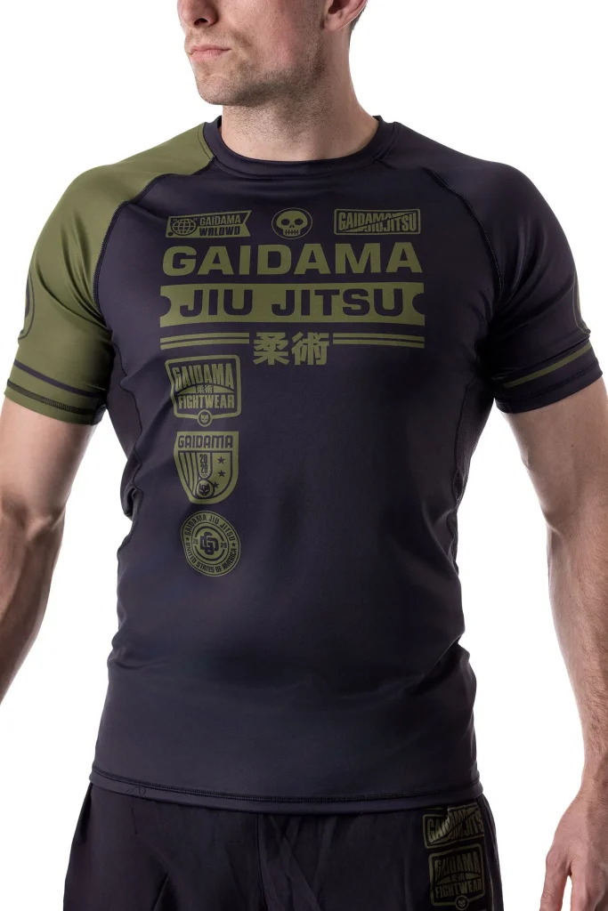 mens-g-team-rashguard-short-sleeve-od-green-and-black-front