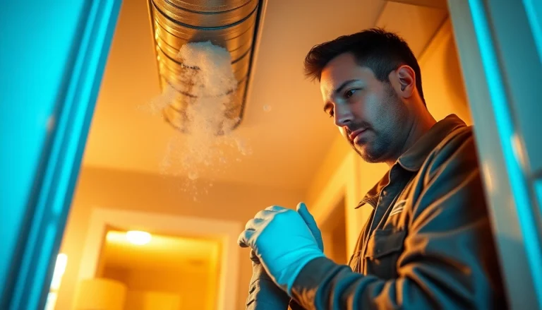 Air Duct Cleaning in Charlotte with a trusted technician using advanced tools to ensure indoor air quality.