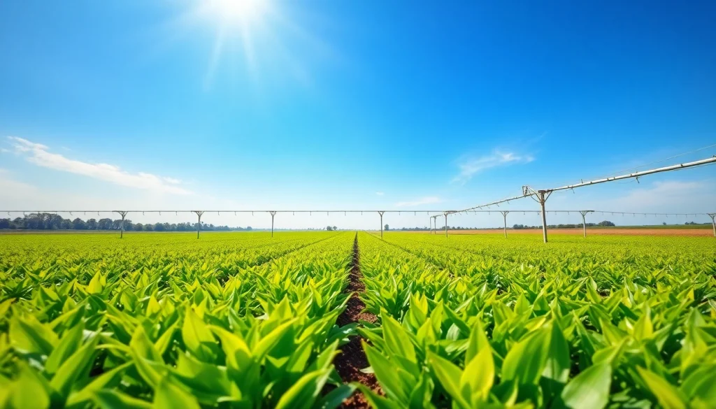 Discover effective land irrigation techniques in a vibrant agricultural landscape.
