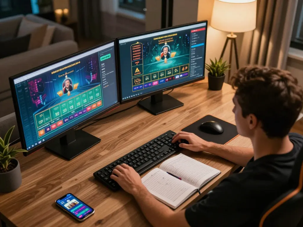 Experience the excitement of 388bet in a premium online gaming setup with live dealer action on screen