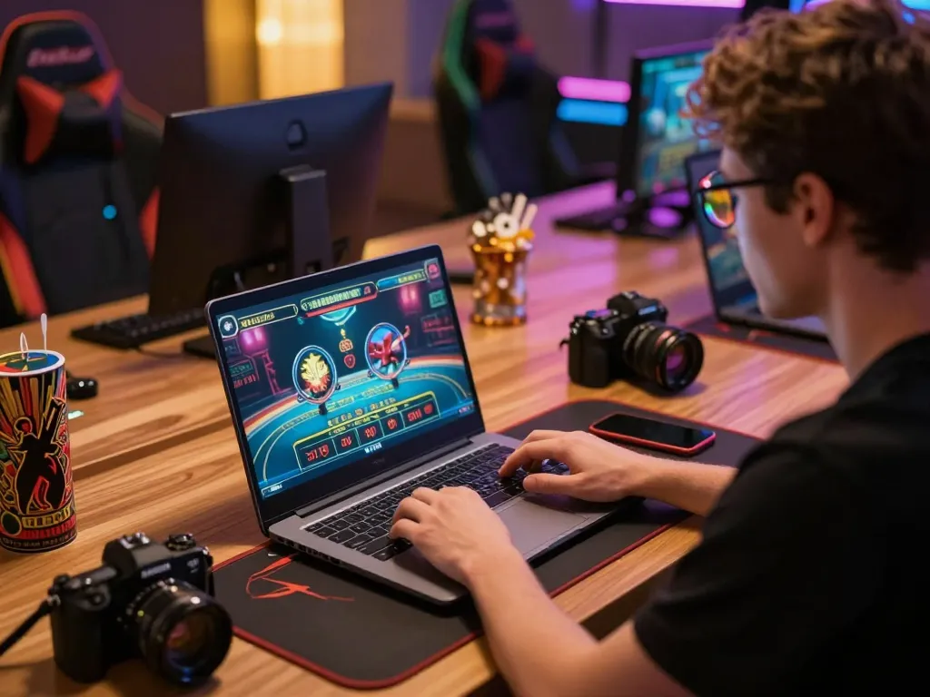 Engaging player enjoying online gaming experience on tg88 platform showcasing casino games.