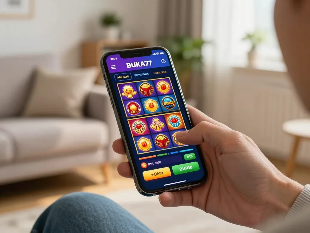 Engaging with the BUKA77 casino app for exciting online gaming experience.