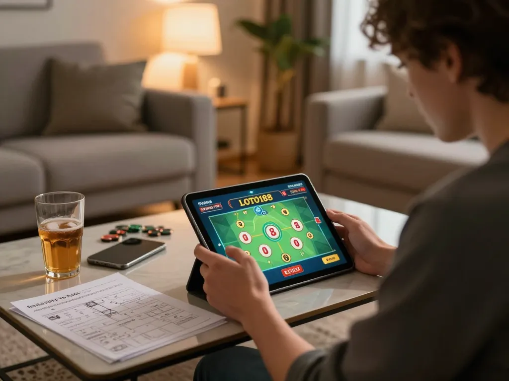 Engage in loto188 online gaming from home, showcasing strategic gameplay and a cozy environment.