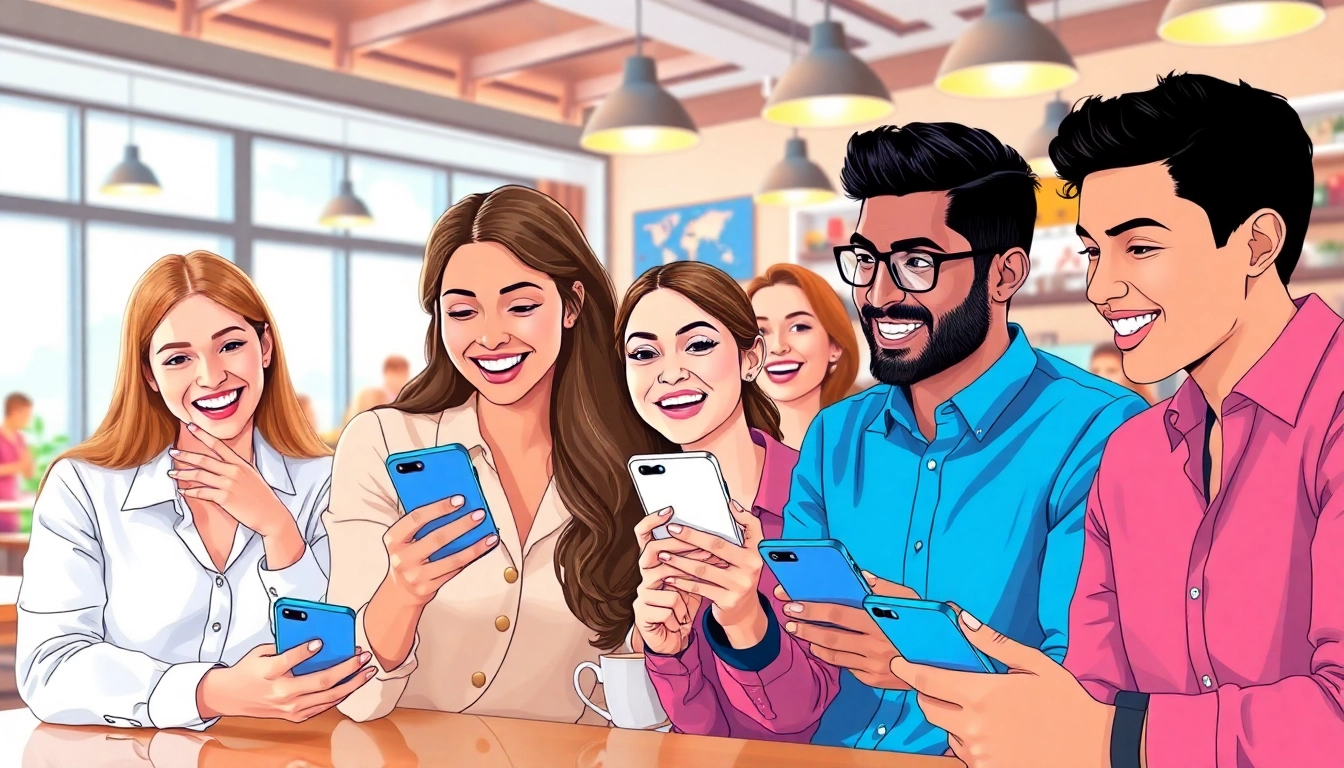 instagram フォロワー 購入に関する会話を交わす若者たちの活気あるシーン