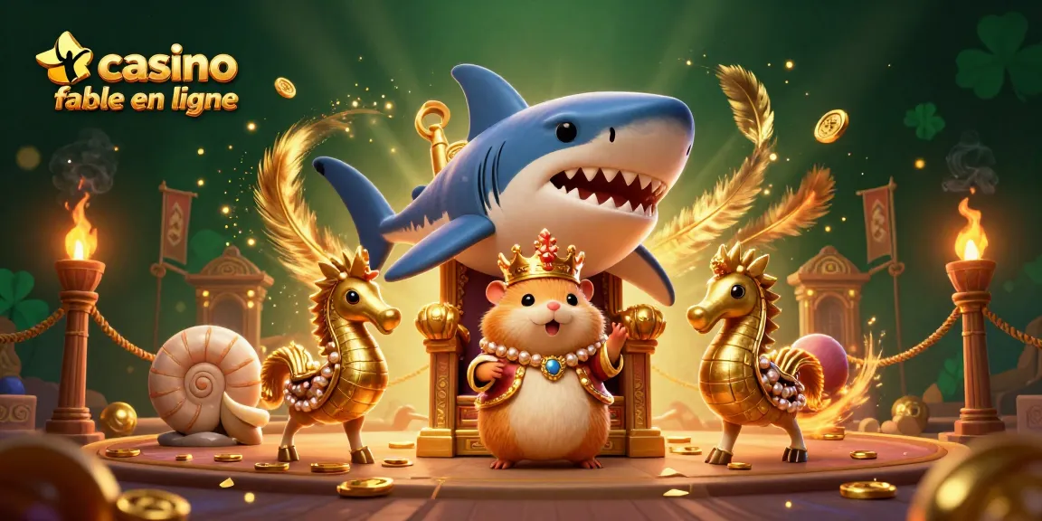 Jouer au casino fiable en ligne avec le roi hamster doré entouré de gardes marins dans une scène dynamique.
