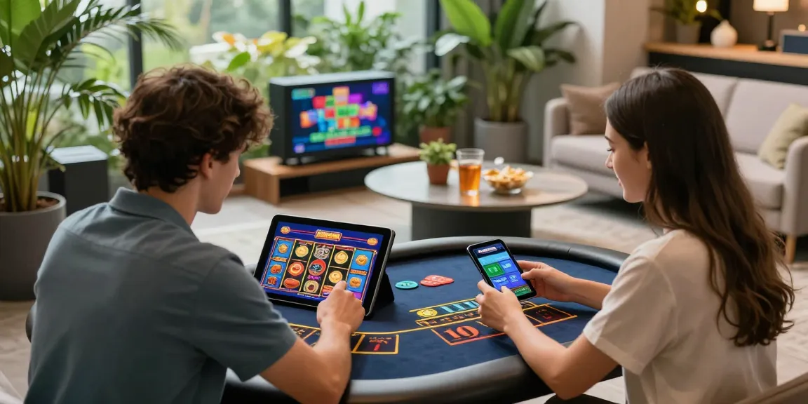 Couple enjoying a gaming experience at a credit card casino, highlighting gaming fun from brcs.co.uk.